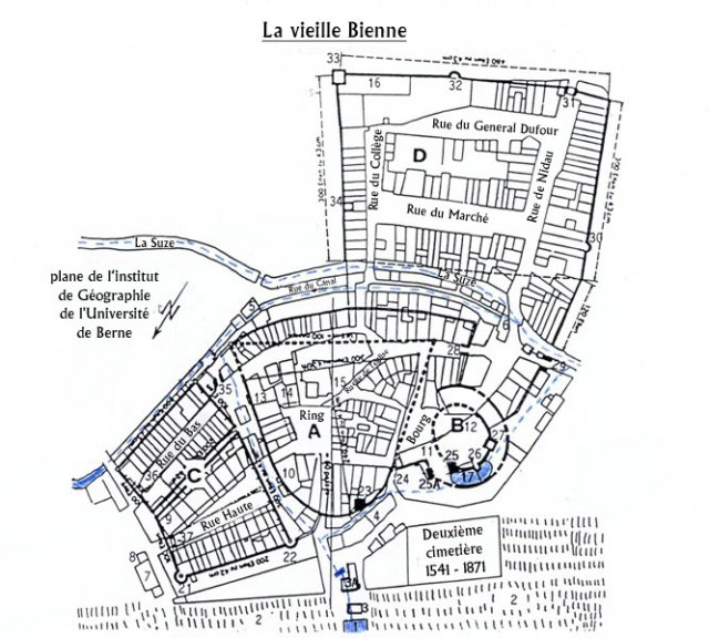 Vue générale de l’ancienne ville de Bienne